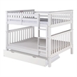 Santa Fe Mission Tall Bunk Bed Full over Full with Twin Trundle Bed - White