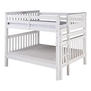 Santa Fe Mission Tall Bunk Bed Full over Full - Bed End Ladder - White Finish