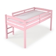 Tribeca Solid Wood Low Loft Bed Frame / Slat Mattress Foundation / Twin - Pink