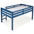 Tribeca Solid Wood Low Loft Bed Frame/Slat Mattress Foundation/Full in Blue