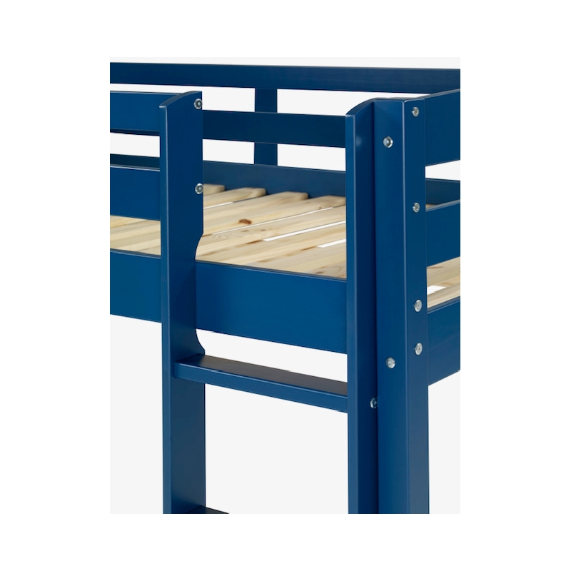 Tribeca Solid Wood Low Loft Bed Frame/Slat Mattress Foundation/Full in Blue