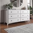 Shaker Style 6 Drawer Dresser - White Finish