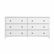 Shaker Style 6 Drawer Dresser - White Finish