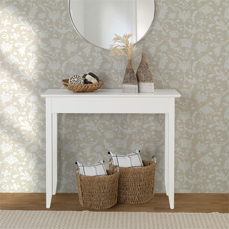 Shaker Style Console Table White Finish