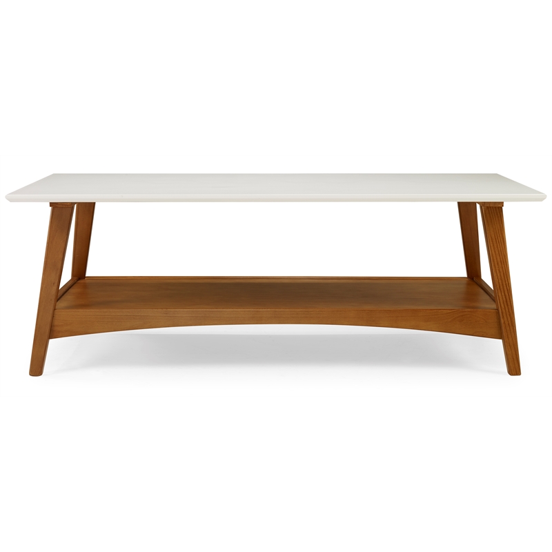 Mid Century Modern Coffee Table Castanho and White Finish
