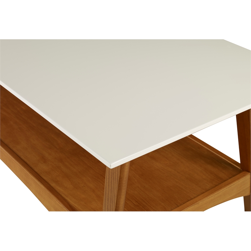 Mid Century Modern Coffee Table Castanho and White Finish