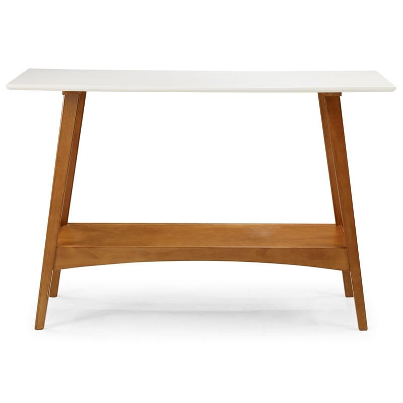 Mid Century Modern Console Table Castanho and White Finish