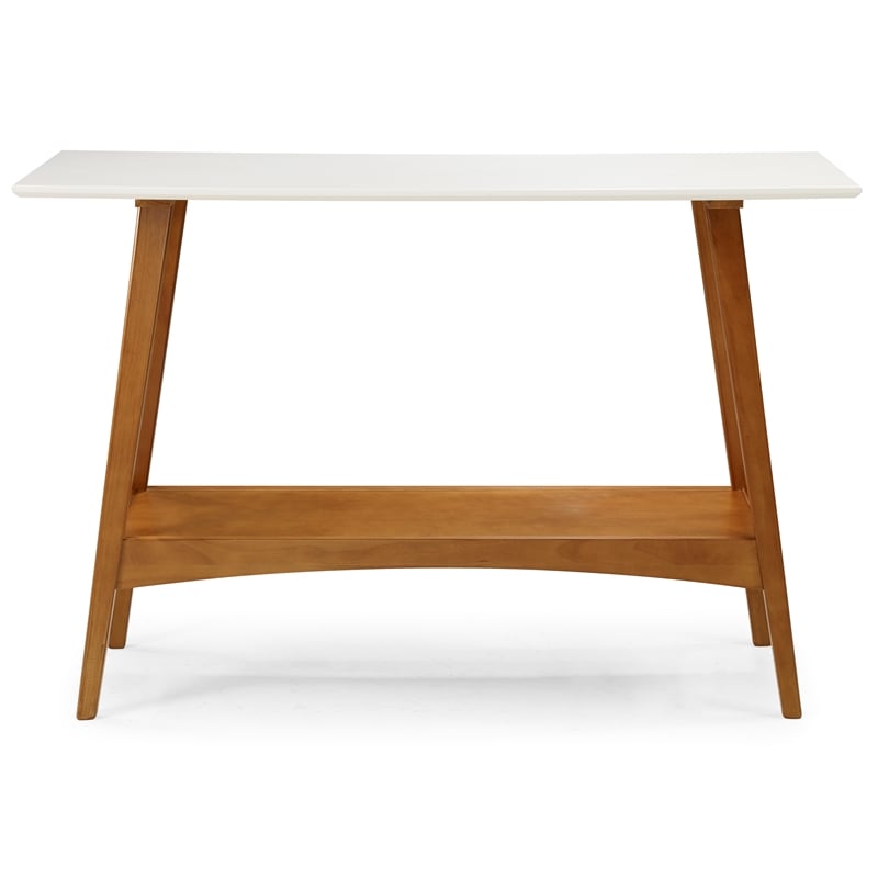 Mid Century Modern Console Table Castanho and White Finish
