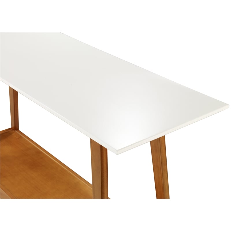Mid Century Modern Console Table Castanho and White Finish