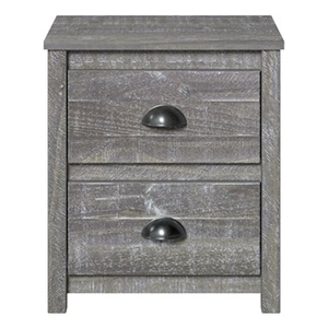 hampton solid wood nightstand - misty grey finish