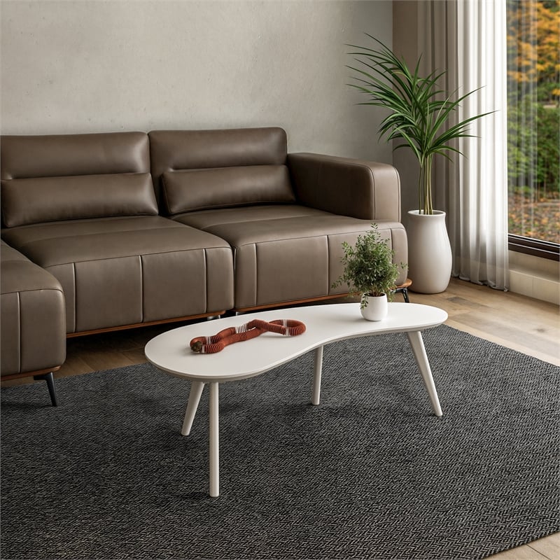 Mid Century Modern Coffee Table - White Finish