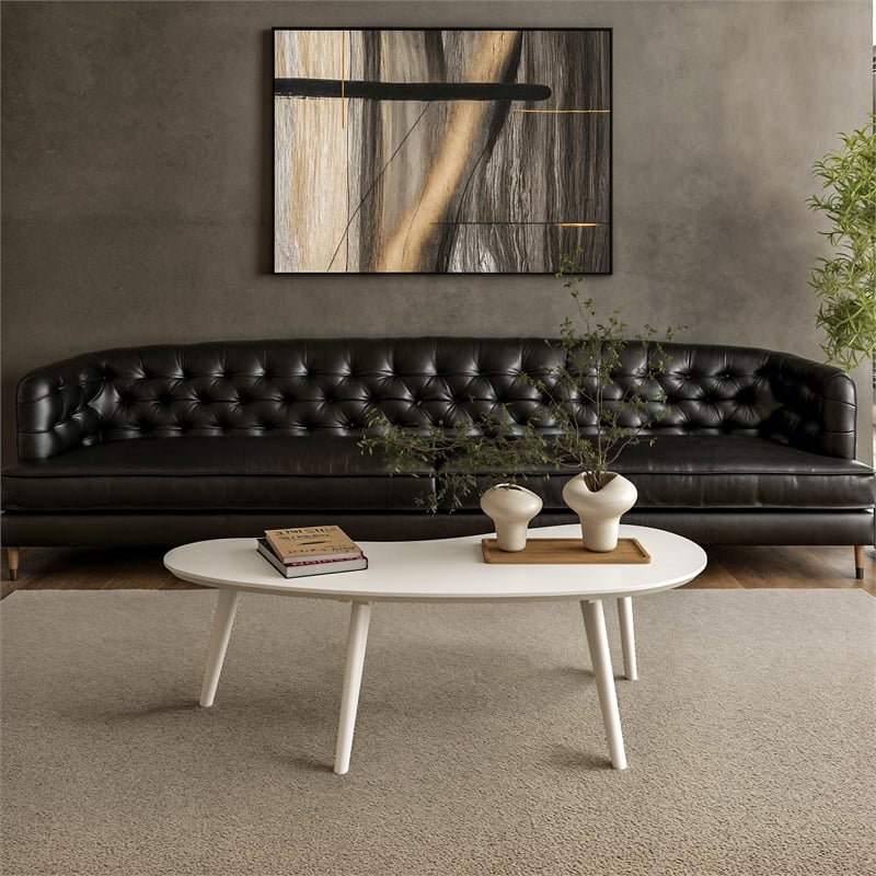 Mid Century Modern Coffee Table - White Finish