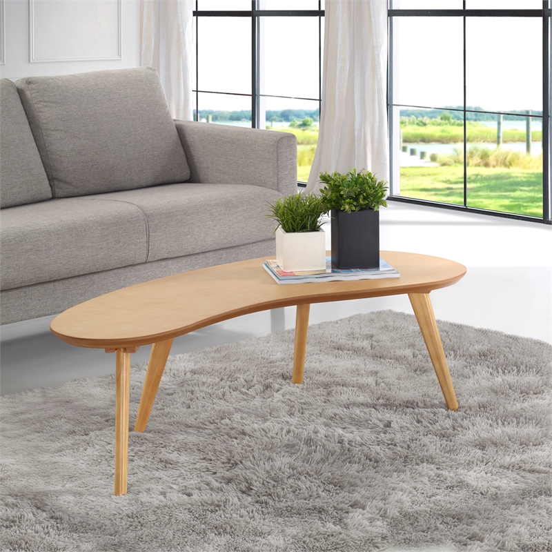 Mid Century Modern Coffee Table - Oak Finish