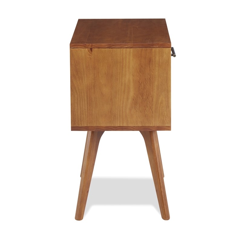 Mid Century Modern One Drawer Nightstand - Castanho Finish