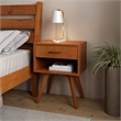 Mid Century Modern One Drawer Nightstand - Castanho Finish