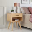Mid Century Modern One Drawer Nightstand - Oak Finish