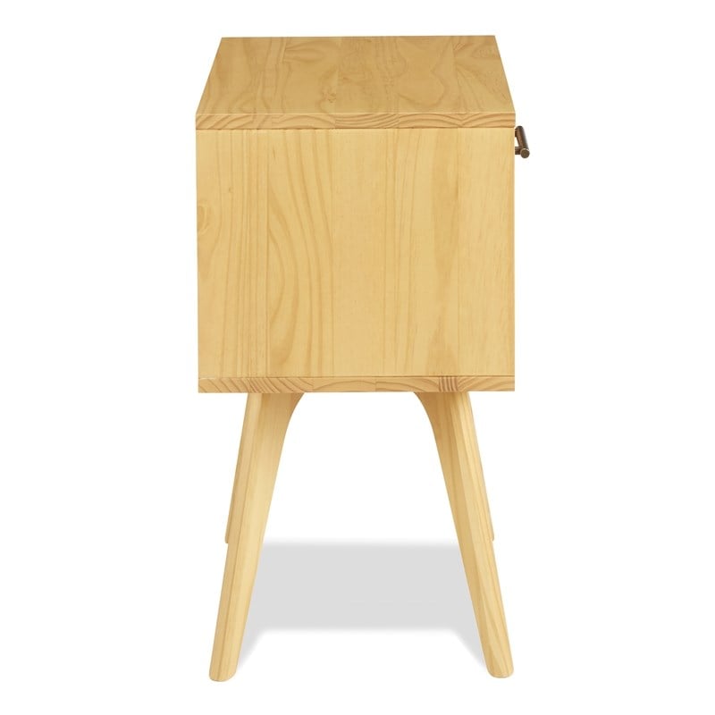 Mid Century Modern One Drawer Nightstand - Oak Finish