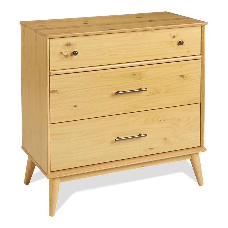 Mid Century Three Drawer Dresser - Scandinavian Oak Finish