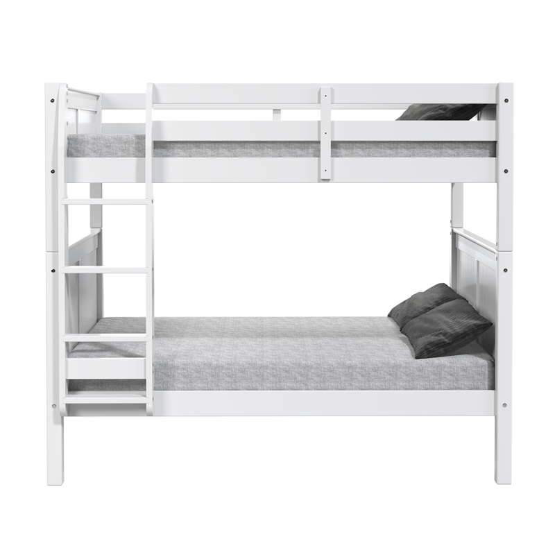 Camaflexi Full over Full Bunk Bed - Panel Headboard - White Finish
