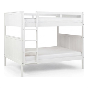 Camaflexi Full over Full Bunk Bed - Panel Headboard - White Finish