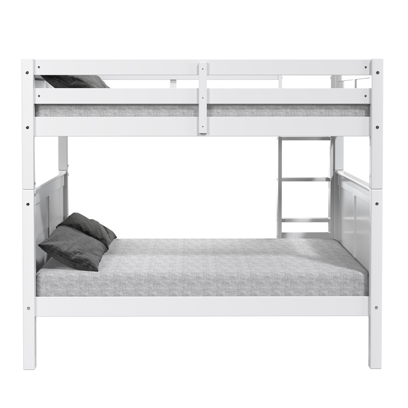 Camaflexi Full over Full Bunk Bed - Panel Headboard - White Finish