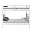 Camaflexi Full over Full Bunk Bed - Panel Headboard - White Finish