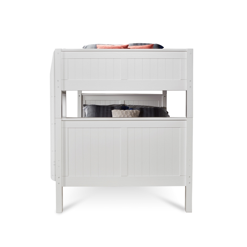 Camaflexi Full over Full Bunk Bed - Panel Headboard - White Finish