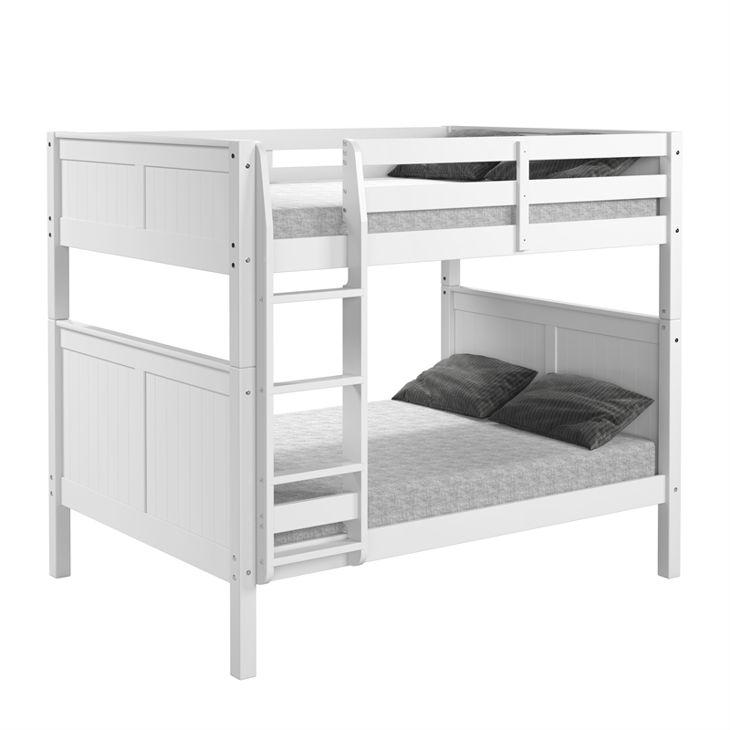 Camaflexi Full over Full Bunk Bed - Panel Headboard - White Finish