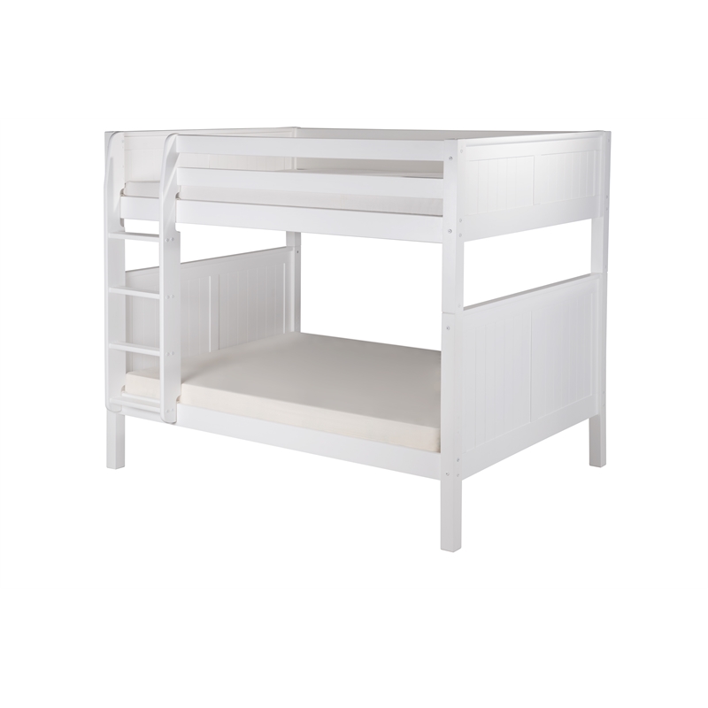 Camaflexi Full over Full Bunk Bed - Panel Headboard - White Finish