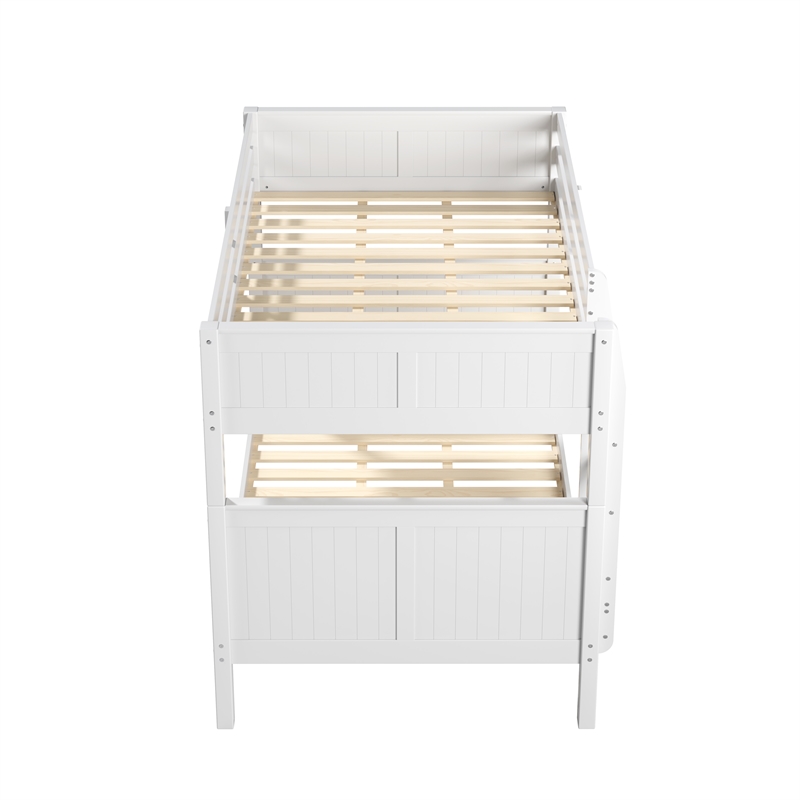 Camaflexi Full over Full Bunk Bed - Panel Headboard - White Finish