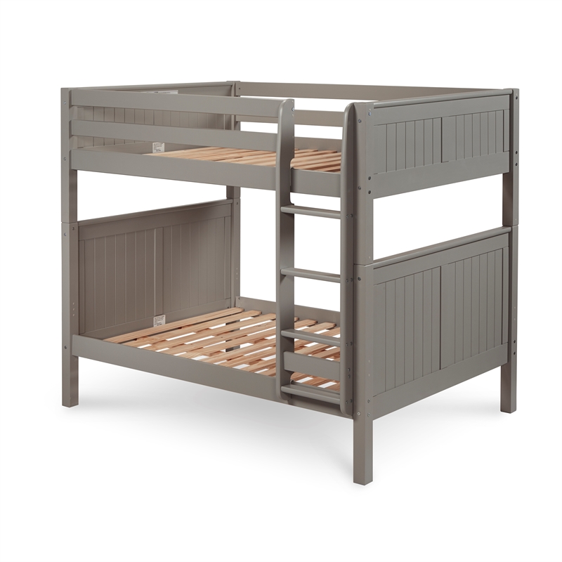 Camaflexi Full over Full Bunk Bed - Panel Headboard - Grey Finish
