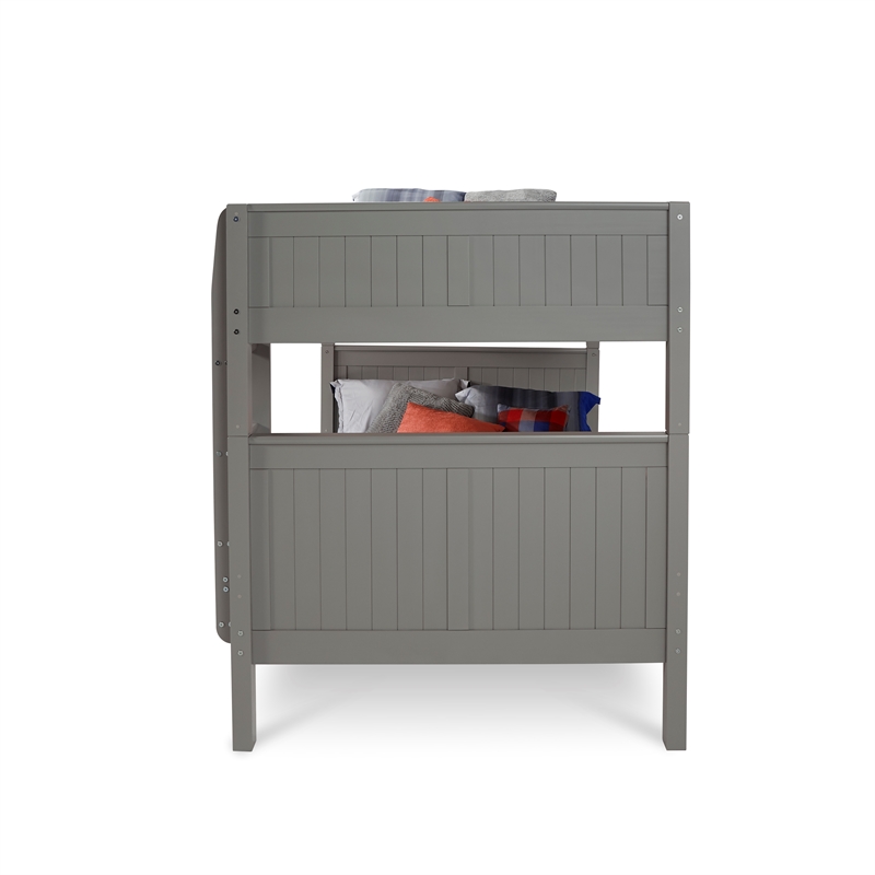 Camaflexi Full over Full Bunk Bed - Panel Headboard - Grey Finish
