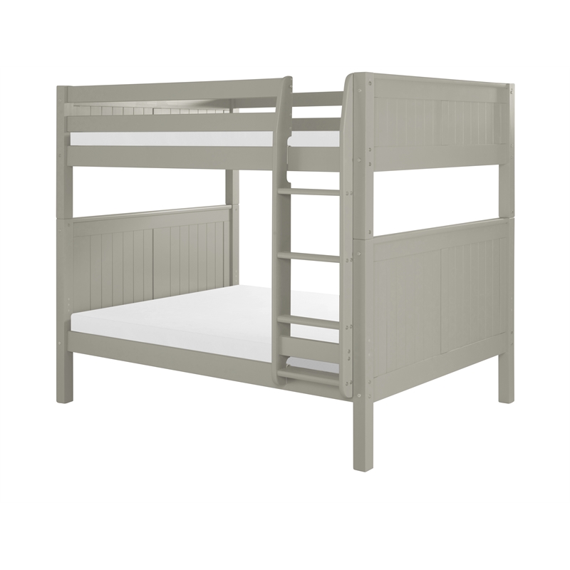 Camaflexi Full over Full Bunk Bed - Panel Headboard - Grey Finish