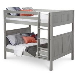 Camaflexi Full over Full Bunk Bed - Panel Headboard - Grey Finish