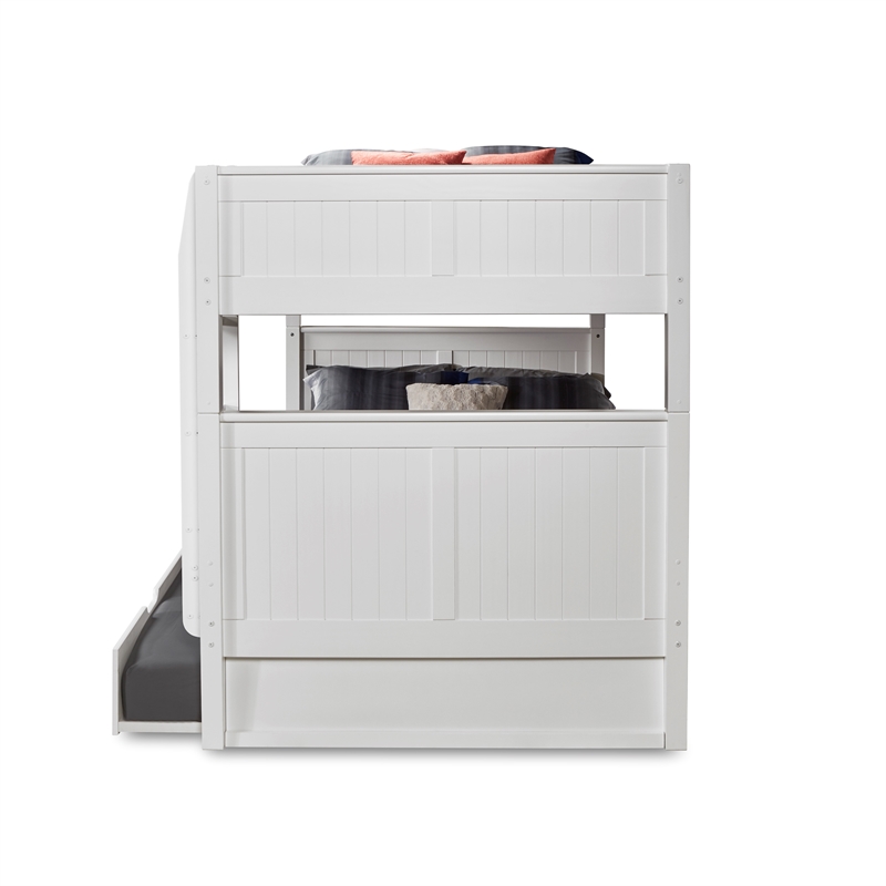 Camaflexi Full over Full Bunk Bed with Twin Trundle - Panel Headboard