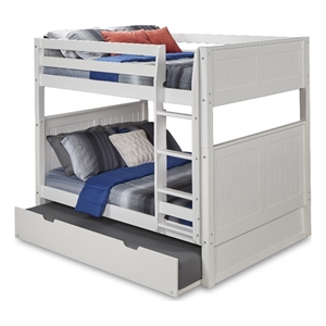 Camaflexi Full over Full Bunk Bed with Twin Trundle - Panel Headboard