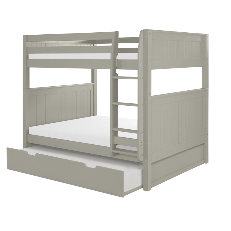 Camaflexi Full over Full Bunk Bed with Twin Trundle - Panel Headboard