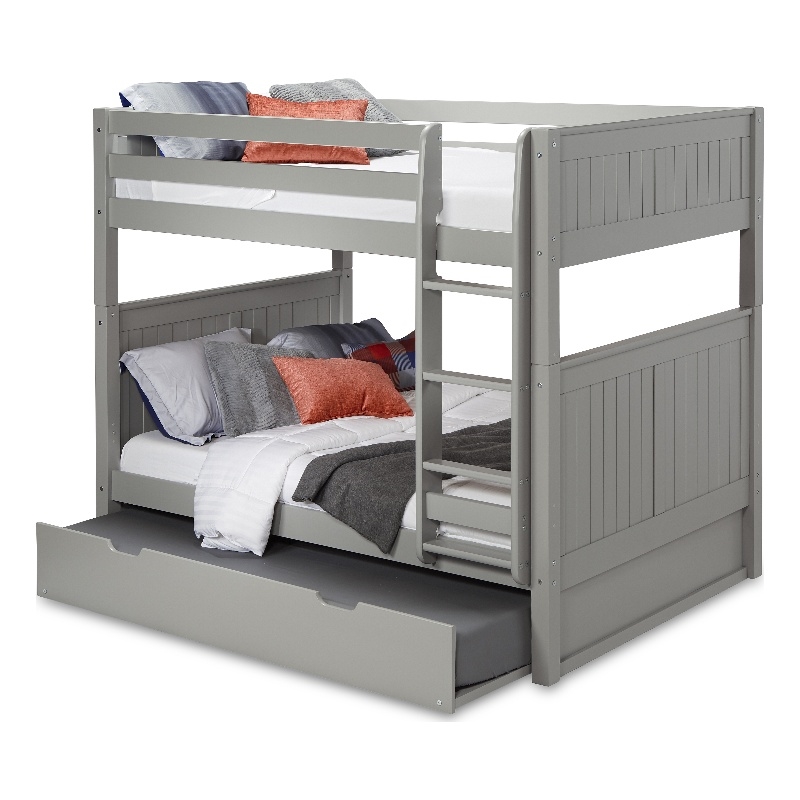 Camaflexi Full over Full Bunk Bed with Twin Trundle - Panel Headboard