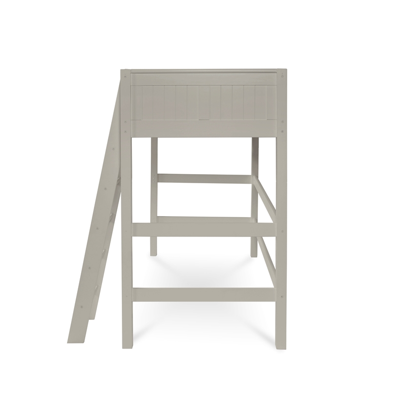 Camaflexi Twin Size High Loft Bed - Panel Headboard - Gray Finish