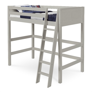 Camaflexi Twin Size High Loft Bed - Panel Headboard - Gray Finish