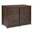 Carmel Six Drawer Dresser - Antique Walnut Finish