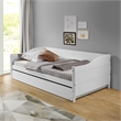 Mid Century Classic Twin Size Day Bed with Trundle White Finish