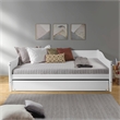 Mid Century Classic Twin Size Day Bed with Trundle White Finish