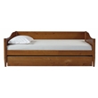 Mid Century Classic Twin Size Day Bed with Trundle Castanho Finish