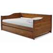 Mid Century Classic Twin Size Day Bed with Trundle Castanho Finish