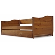 Mid Century Classic Twin Size Day Bed with Trundle Castanho Finish