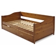 Mid Century Classic Twin Size Day Bed with Trundle Castanho Finish