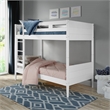 Mid Century Modern Bunk Bed Twin over Twin - White Finish