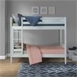 Mid Century Modern Bunk Bed Twin over Twin - White Finish