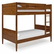 Mid Century Modern Bunk Bed Twin over Twin - Castanho Finish